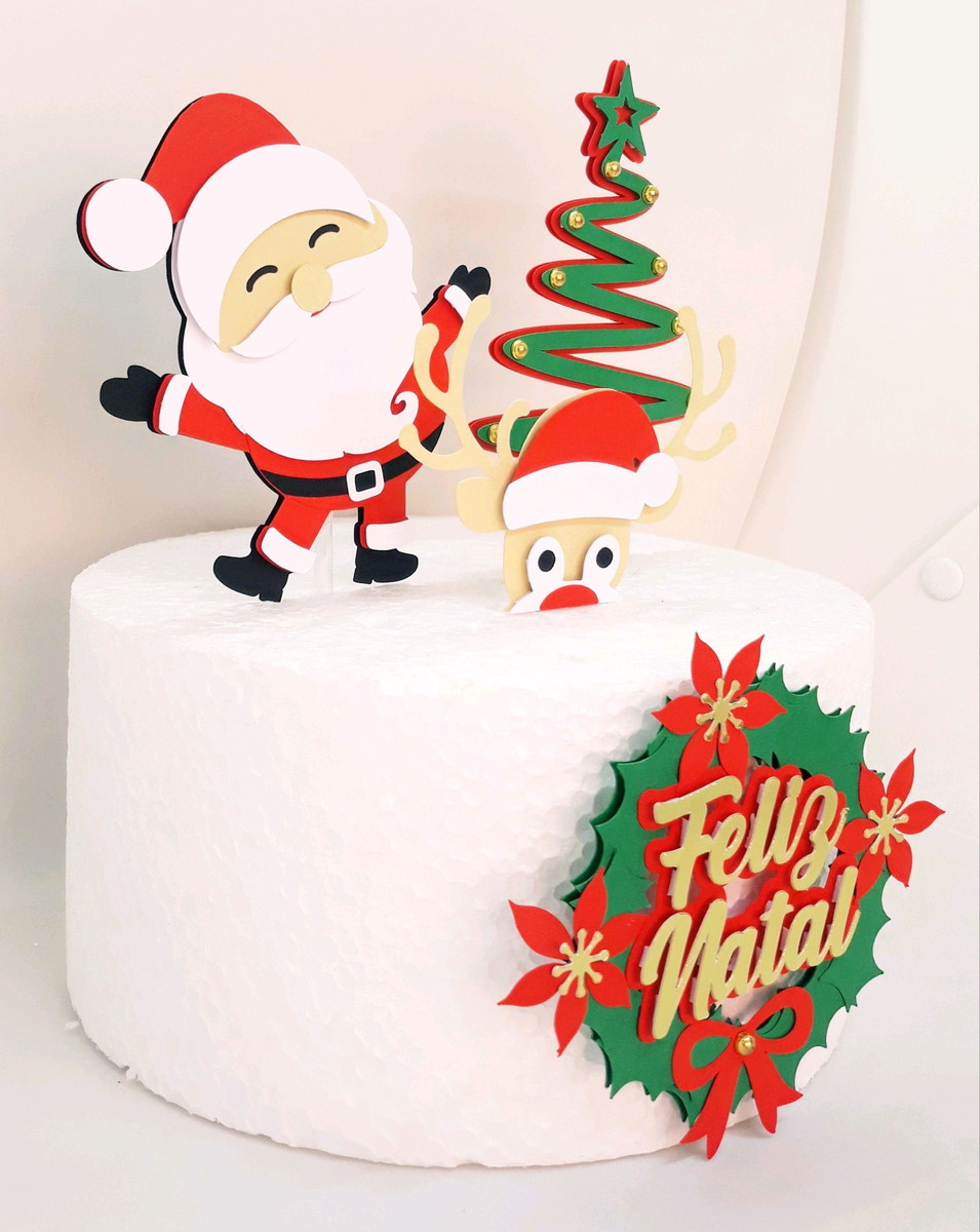 Arquivo De Corte Topo De Bolo Natal 100% Camadas - Imagem 2