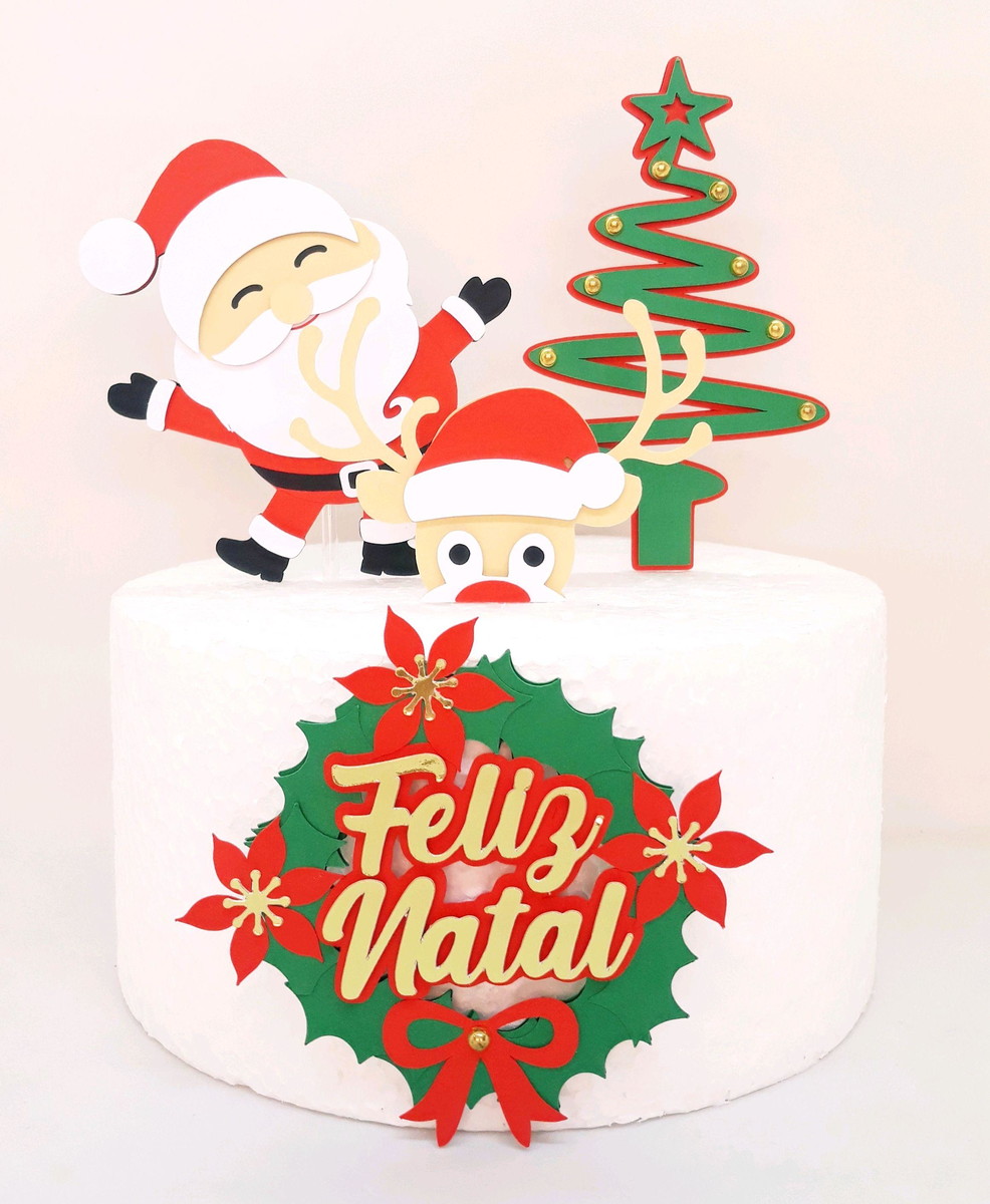 Arquivo De Corte Topo De Bolo Natal 100% Camadas