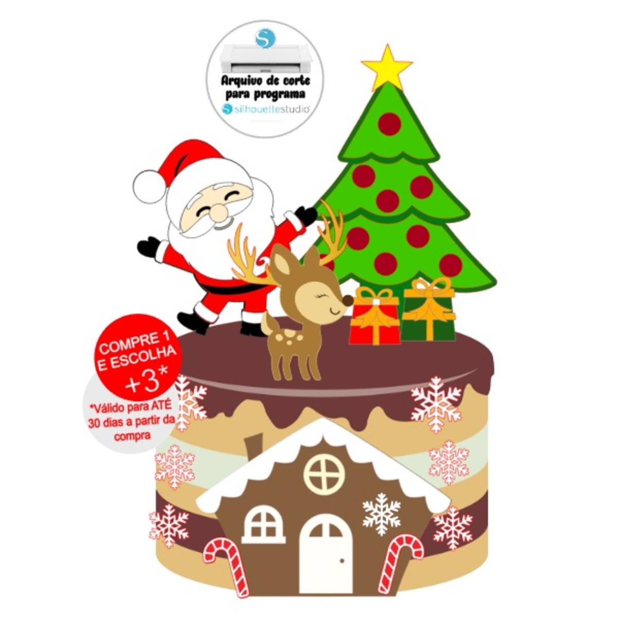 Arquivo De Corte Topo De Bolo Natal