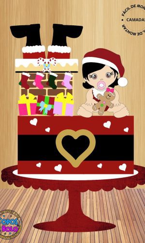 Arquivo de Corte Topo de Bolo Natal Baby Menina