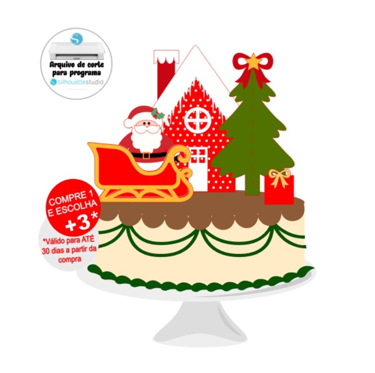 Arquivo de Corte Topo de Bolo Natal - Camada