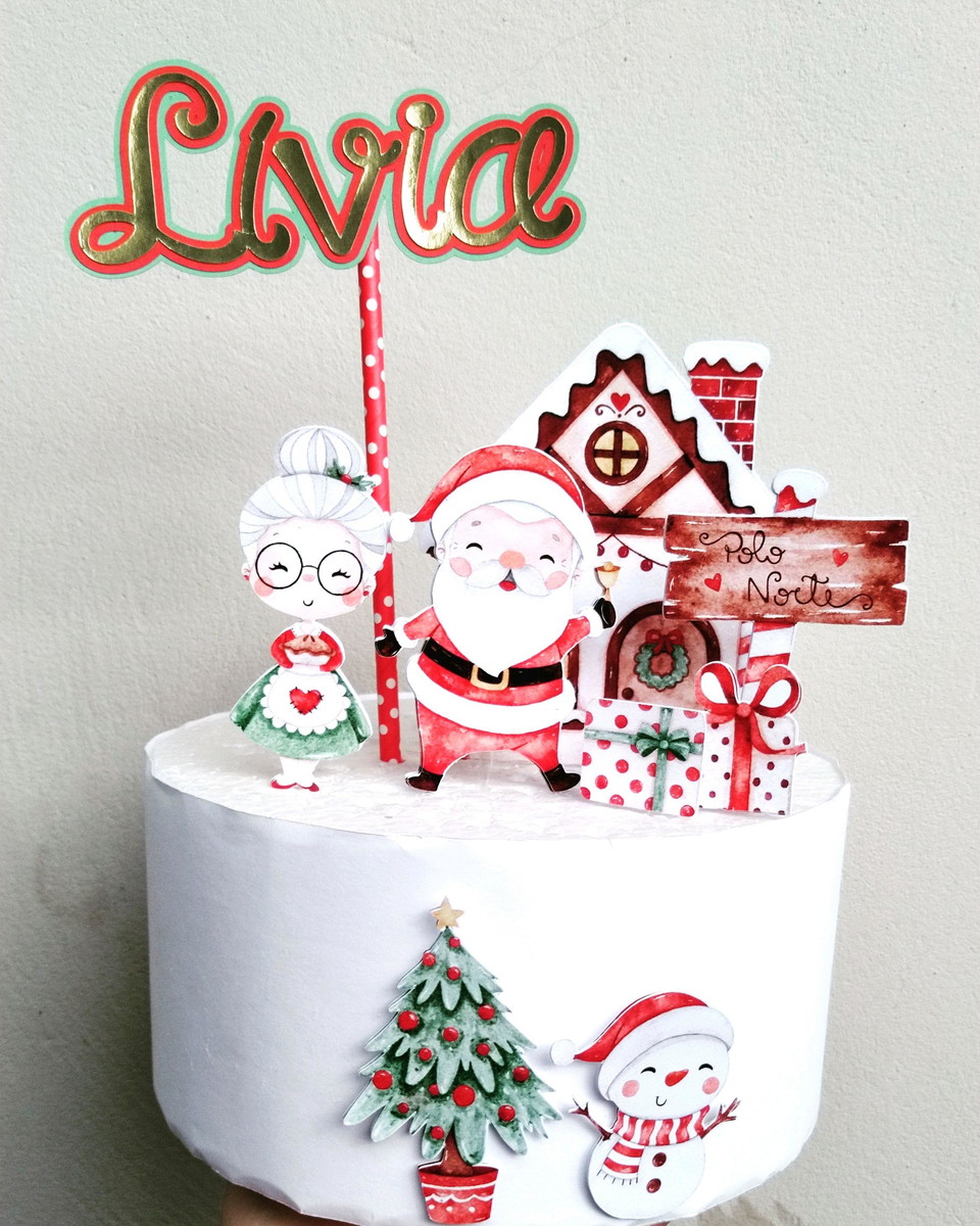 Arquivo de corte STUDIO - Topo de Bolo Natal (R117)