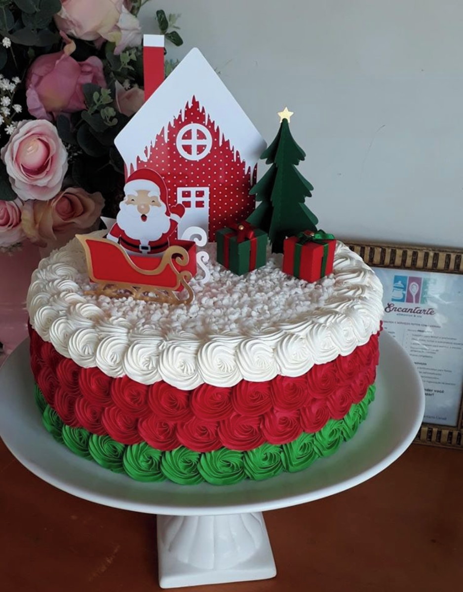 Arquivo de corte Topo de bolo Natal em camadas