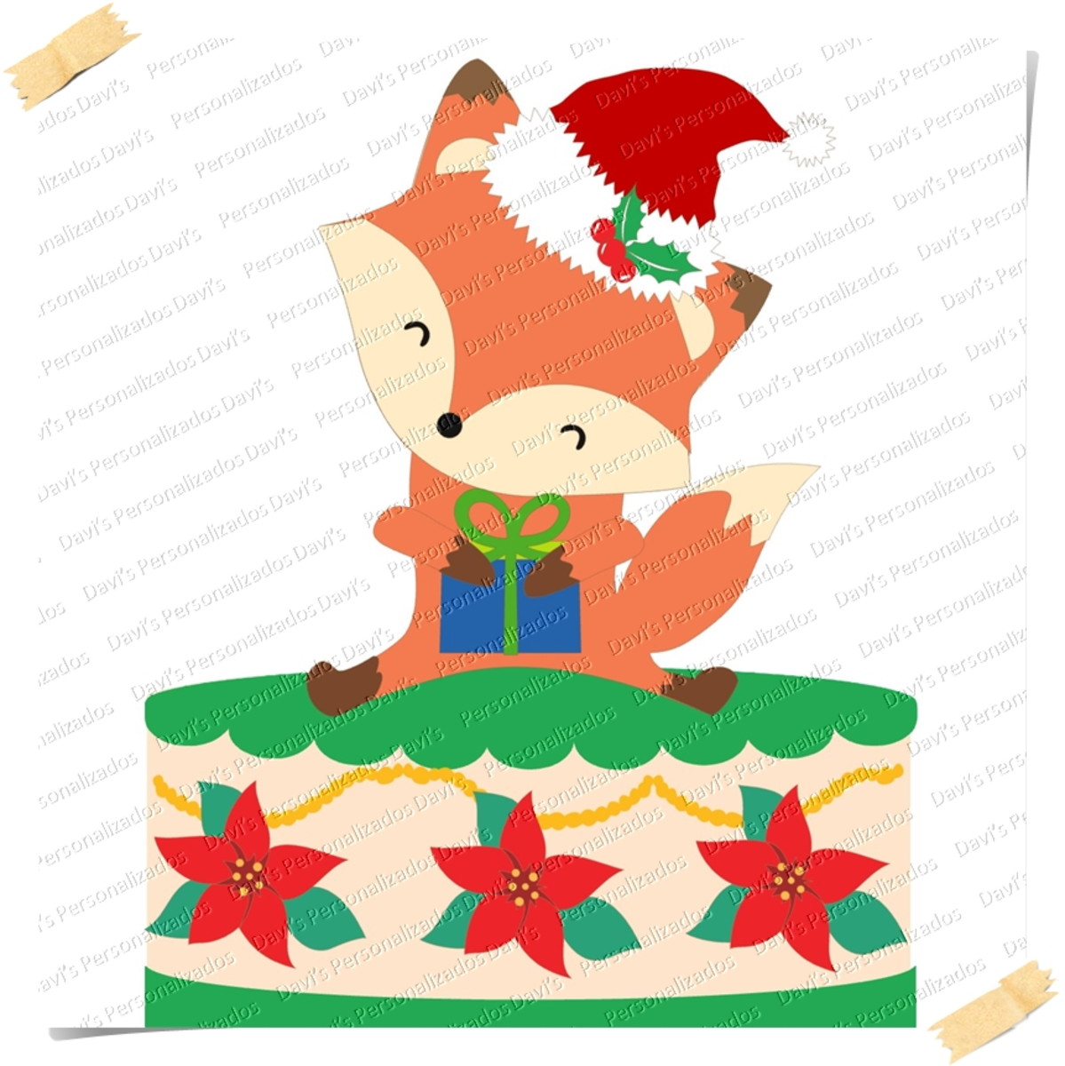 Arquivo de Corte Topo de Bolo Natal Raposinha