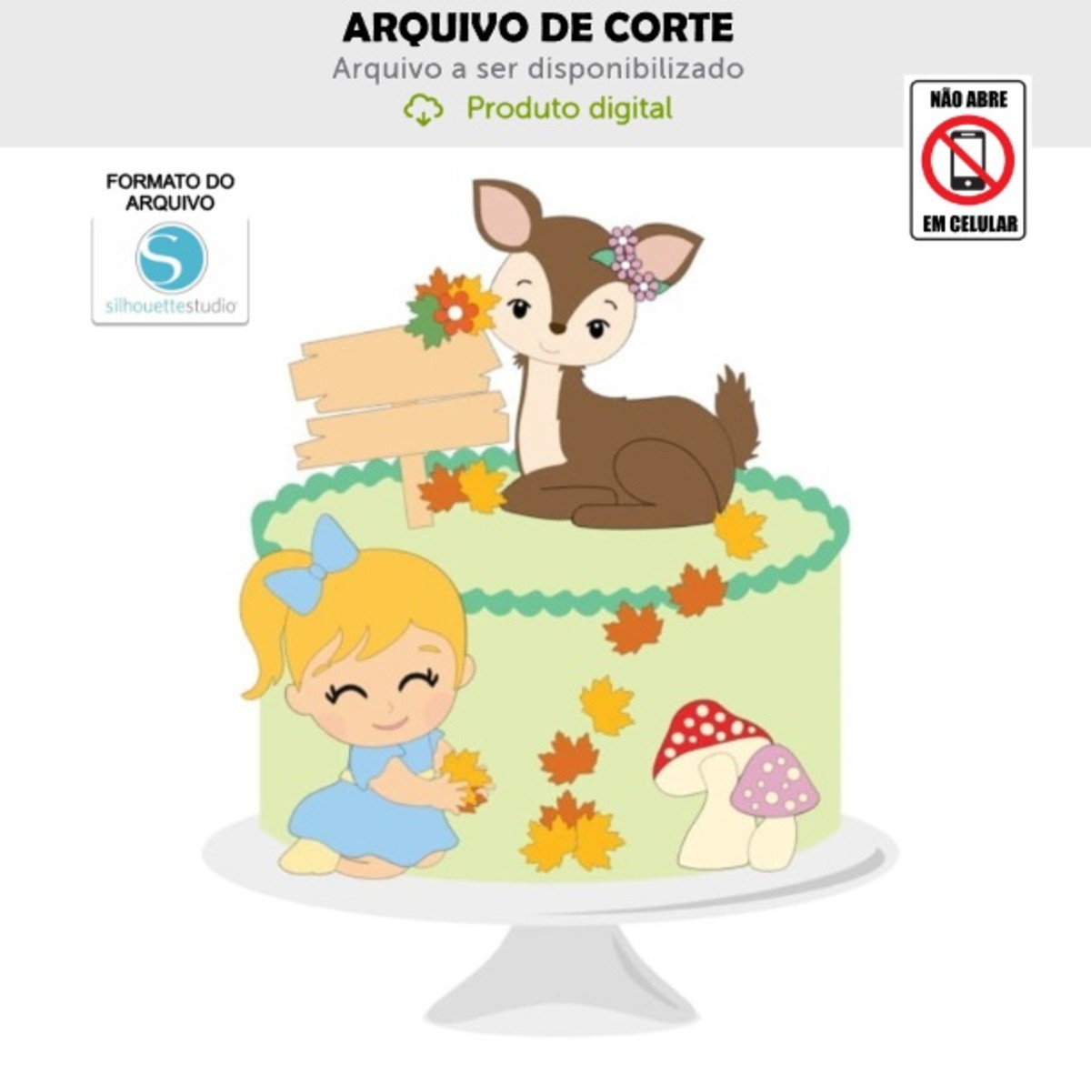 Arquivo de Corte Topo de Bolo Outono Menina - Studio
