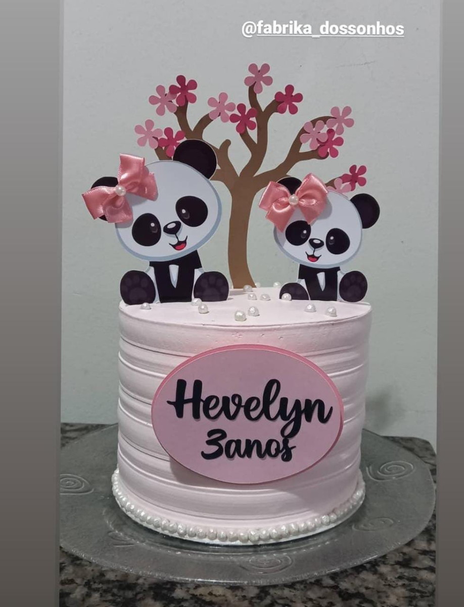 Arquivo De Corte Topo De Bolo Panda Arvore - Imagem 2