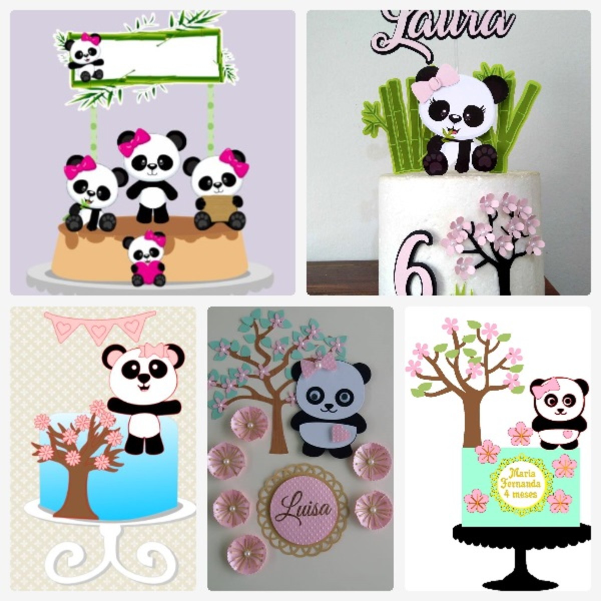 Arquivo de Corte Topo de Bolo Panda + Brinde