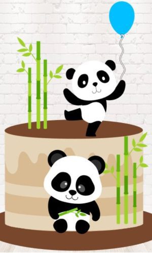 Arquivo de Corte Topo de Bolo Panda em Camadas 1278