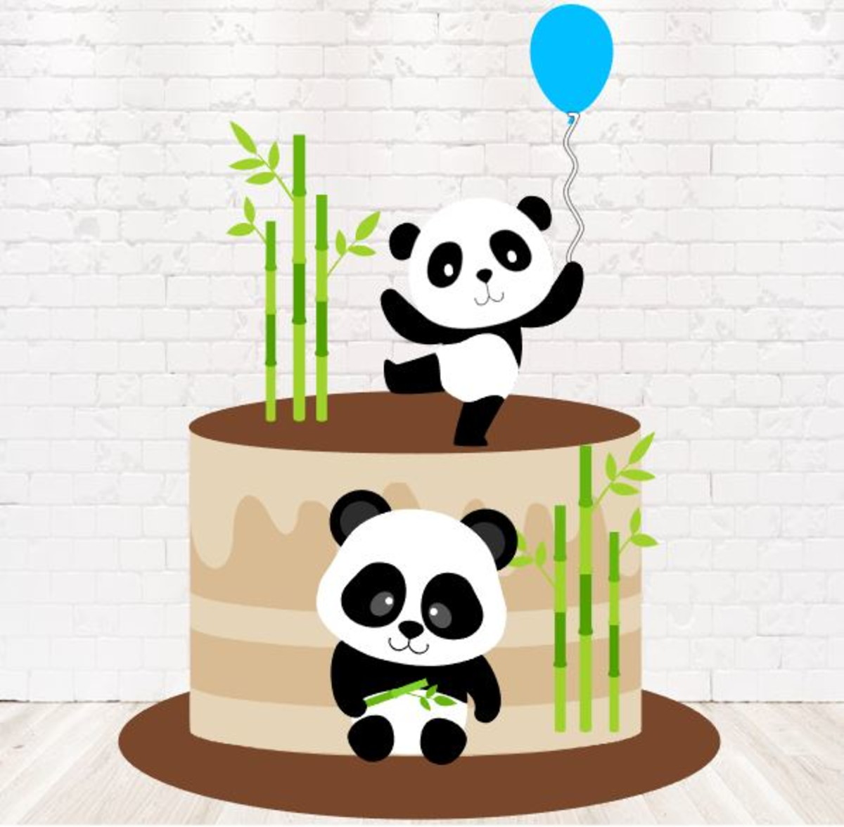 Arquivo de Corte Topo de Bolo Panda em Camadas 1278