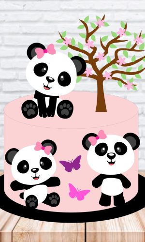 Arquivo de Corte Topo de Bolo Panda em Camadas #463#
