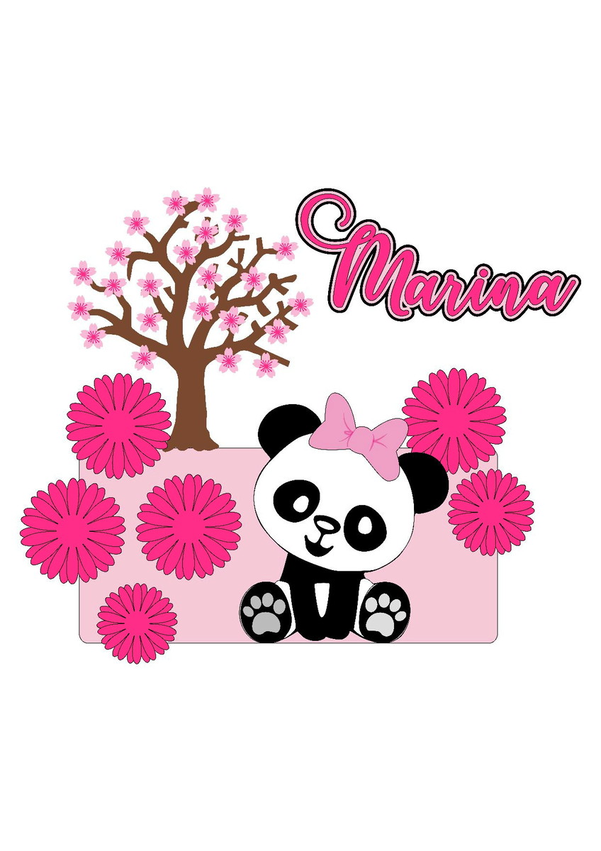 Arquivo de Corte Topo de Bolo Panda em Camadas
