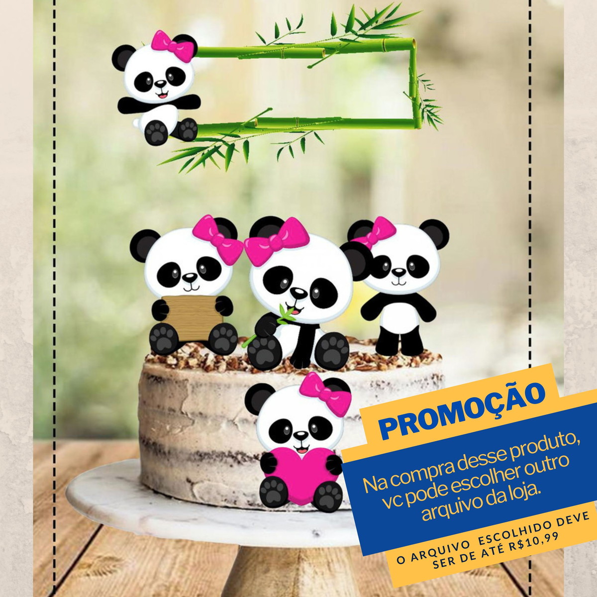 Arquivo de Corte Topo de Bolo Pandinha 6