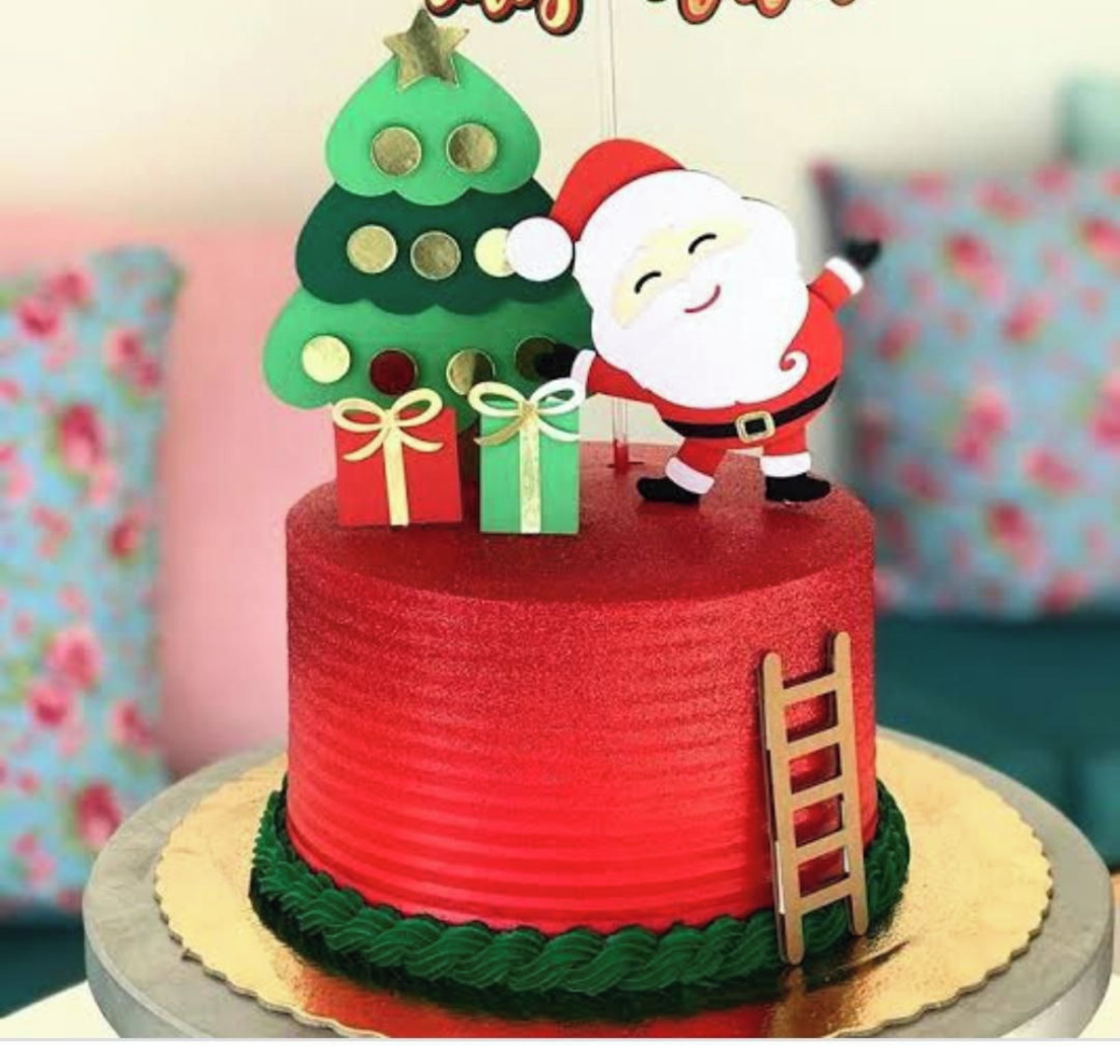 Arquivo de corte topo de bolo natal Papai Noel