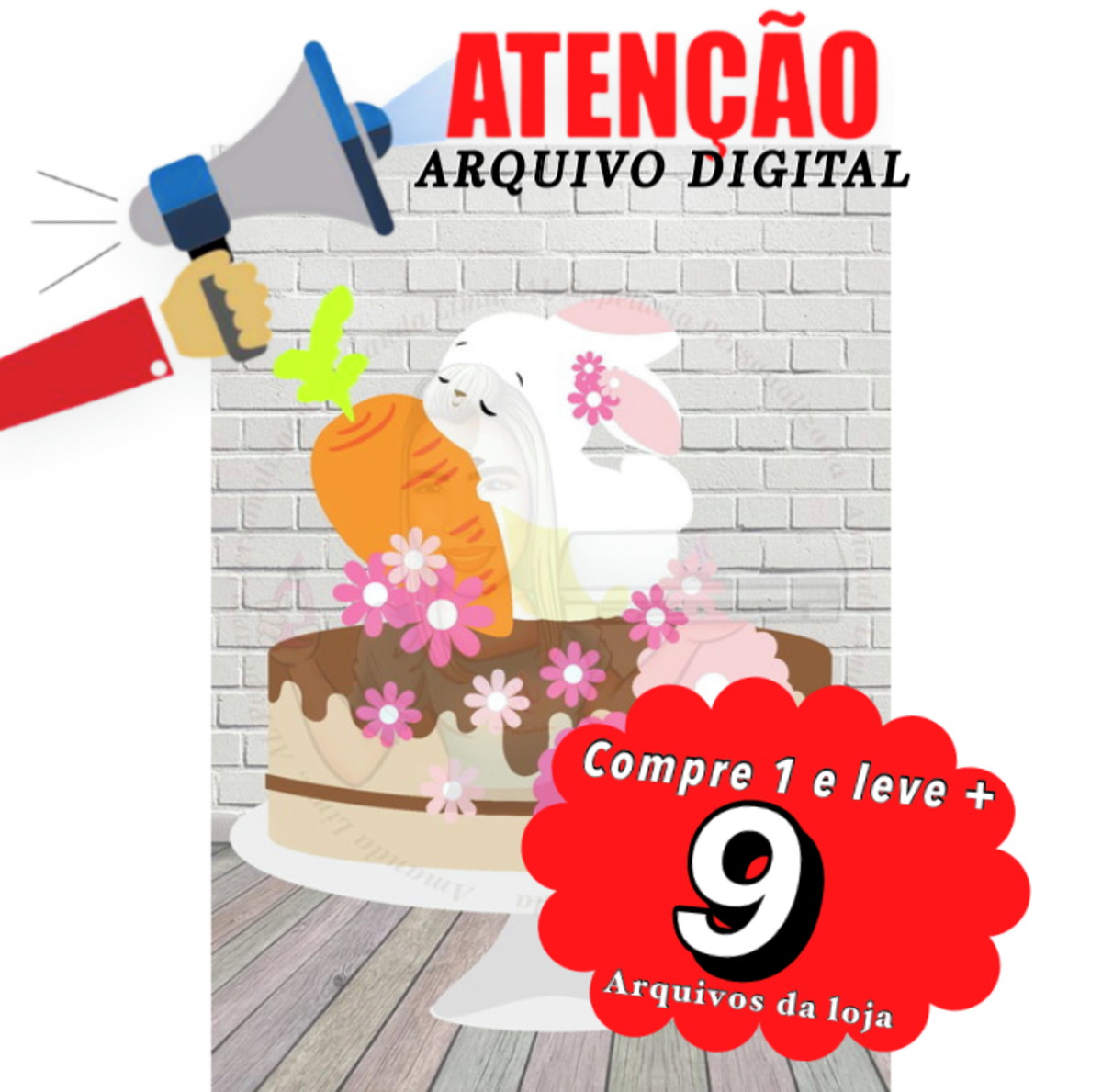 Arquivo de Corte Topo de Bolo - Pascoa (19) - Imagem 3
