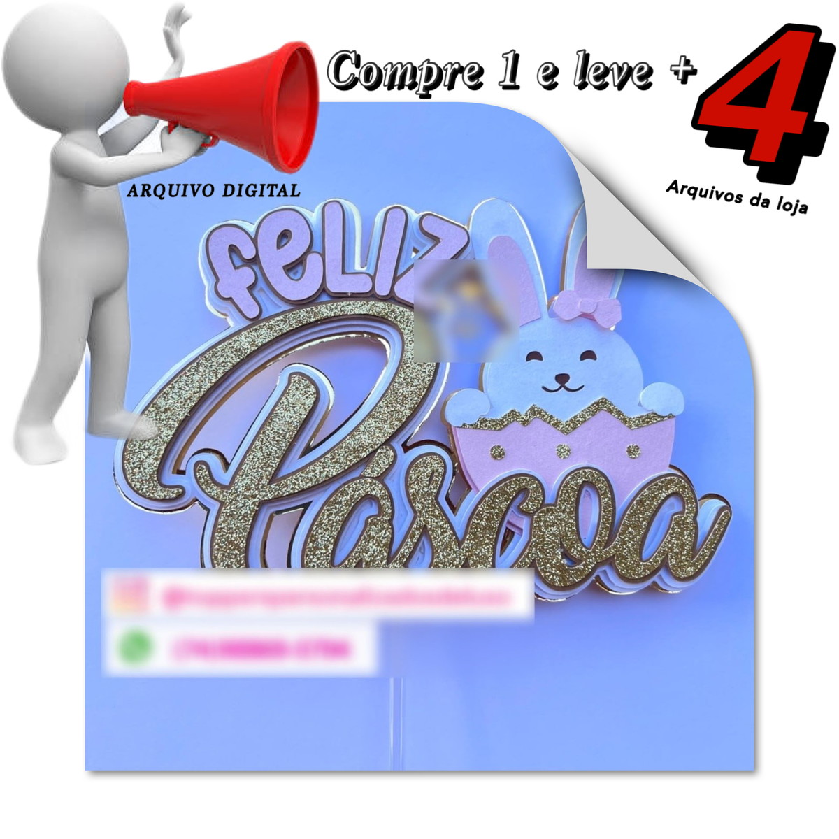 Arquivo de Corte Topo de Bolo Páscoa - 7 - Feliz Páscoa - Imagem 3