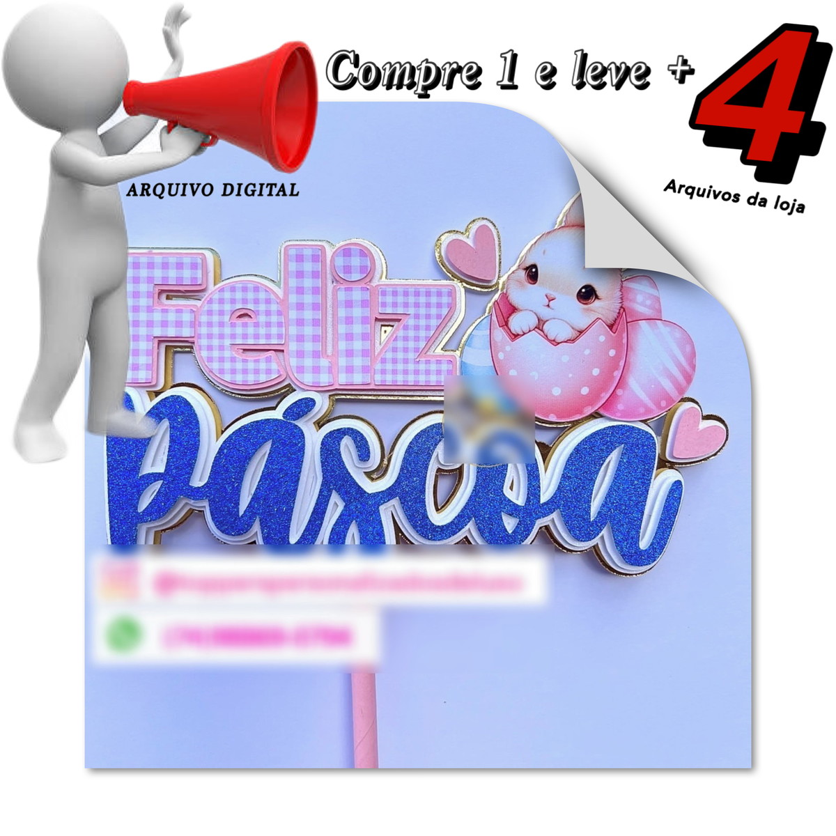 Arquivo de Corte Topo de Bolo Páscoa - 8 - Feliz Páscoa - Imagem 3