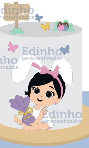 Arquivo de Corte Topo de Bolo Páscoa Coelhinha