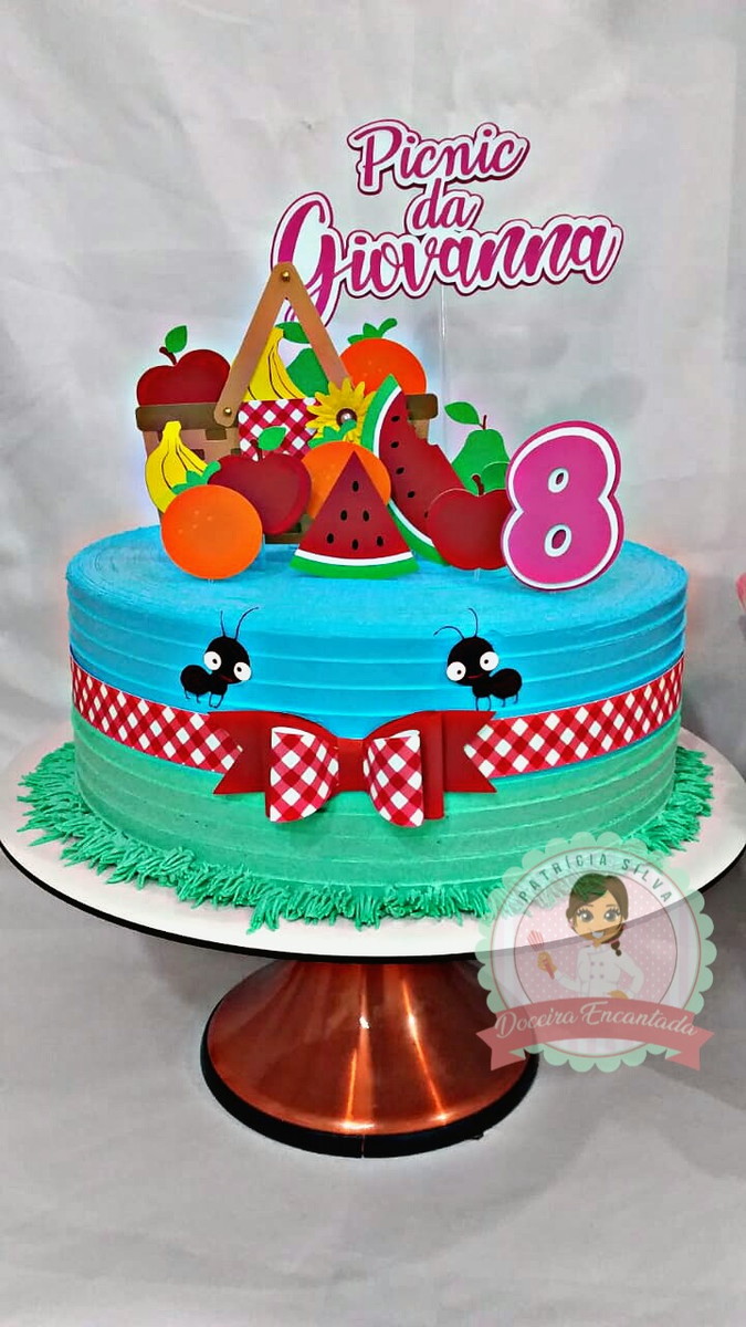 Arquivo De Corte Topo De Bolo Pic Nic Frutas E Formiguinhas