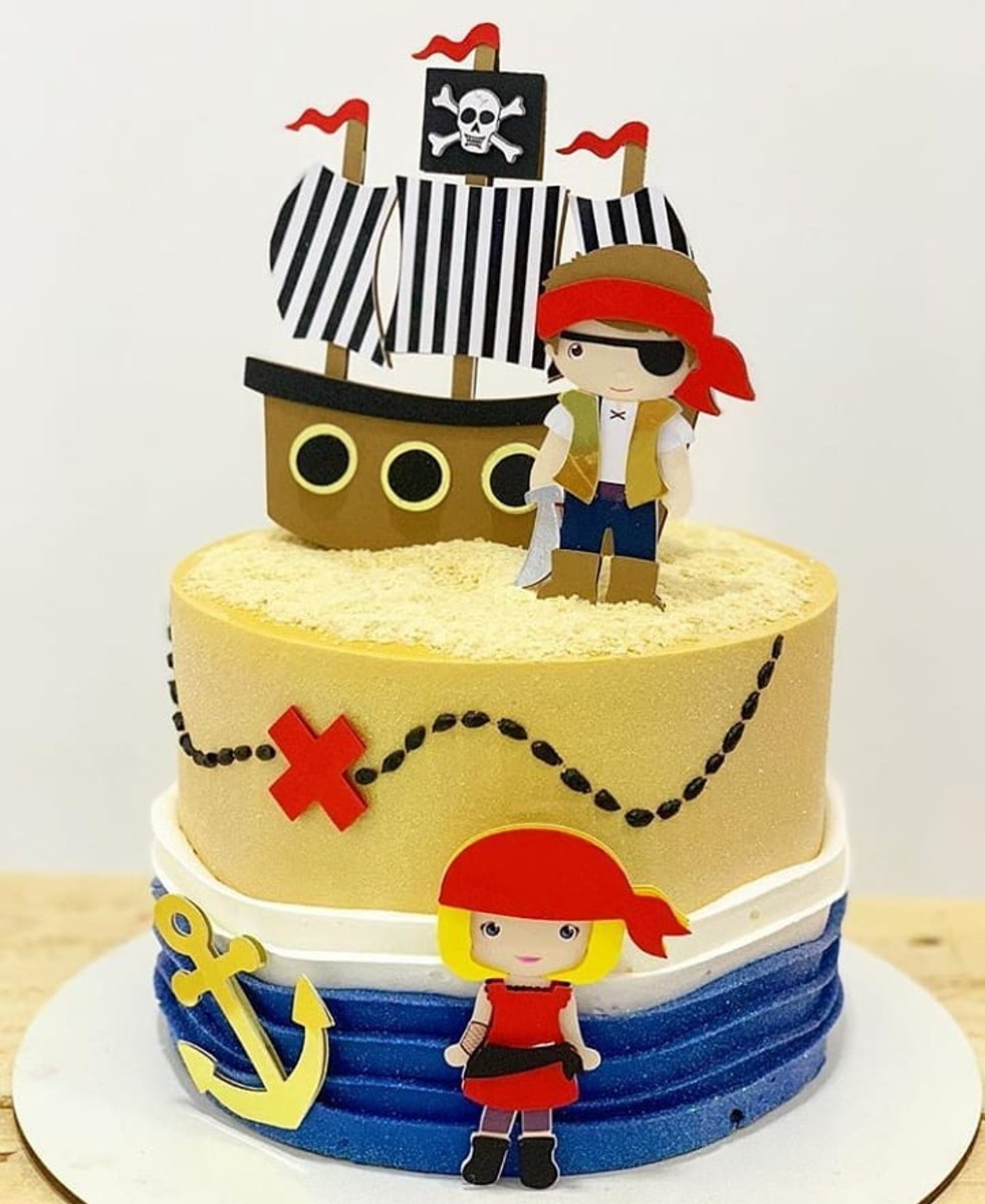Arquivo de Corte Topo de Bolo Pirata Cute