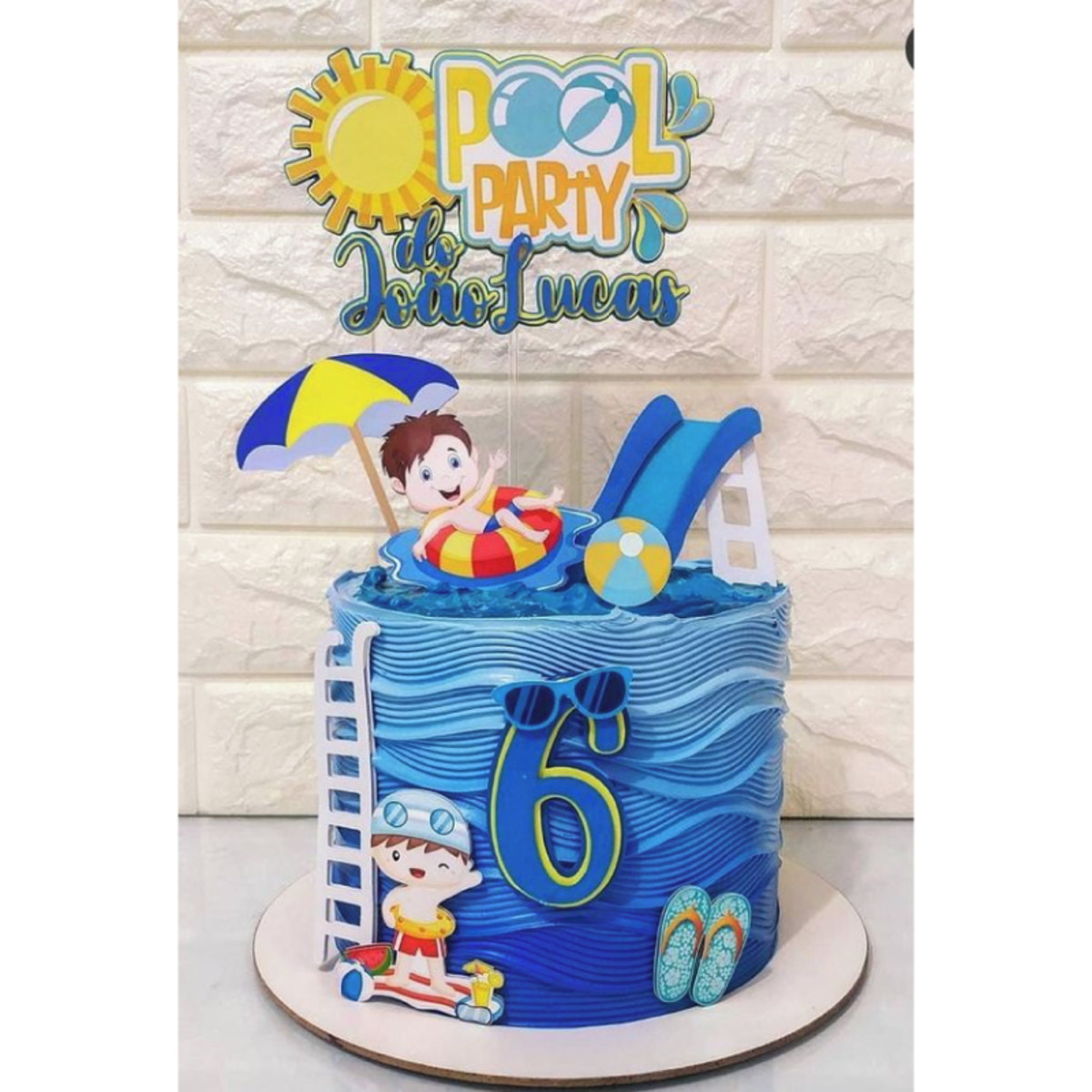 Arquivo de Corte Topo de Bolo Pool Party Menino + 4 Arquivos