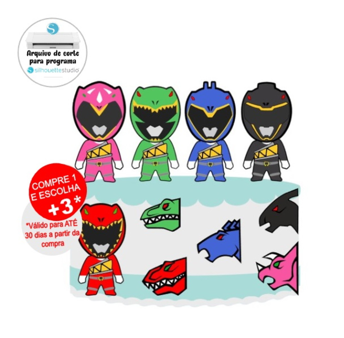 Arquivo de Corte Topo de Bolo Power Ranger -