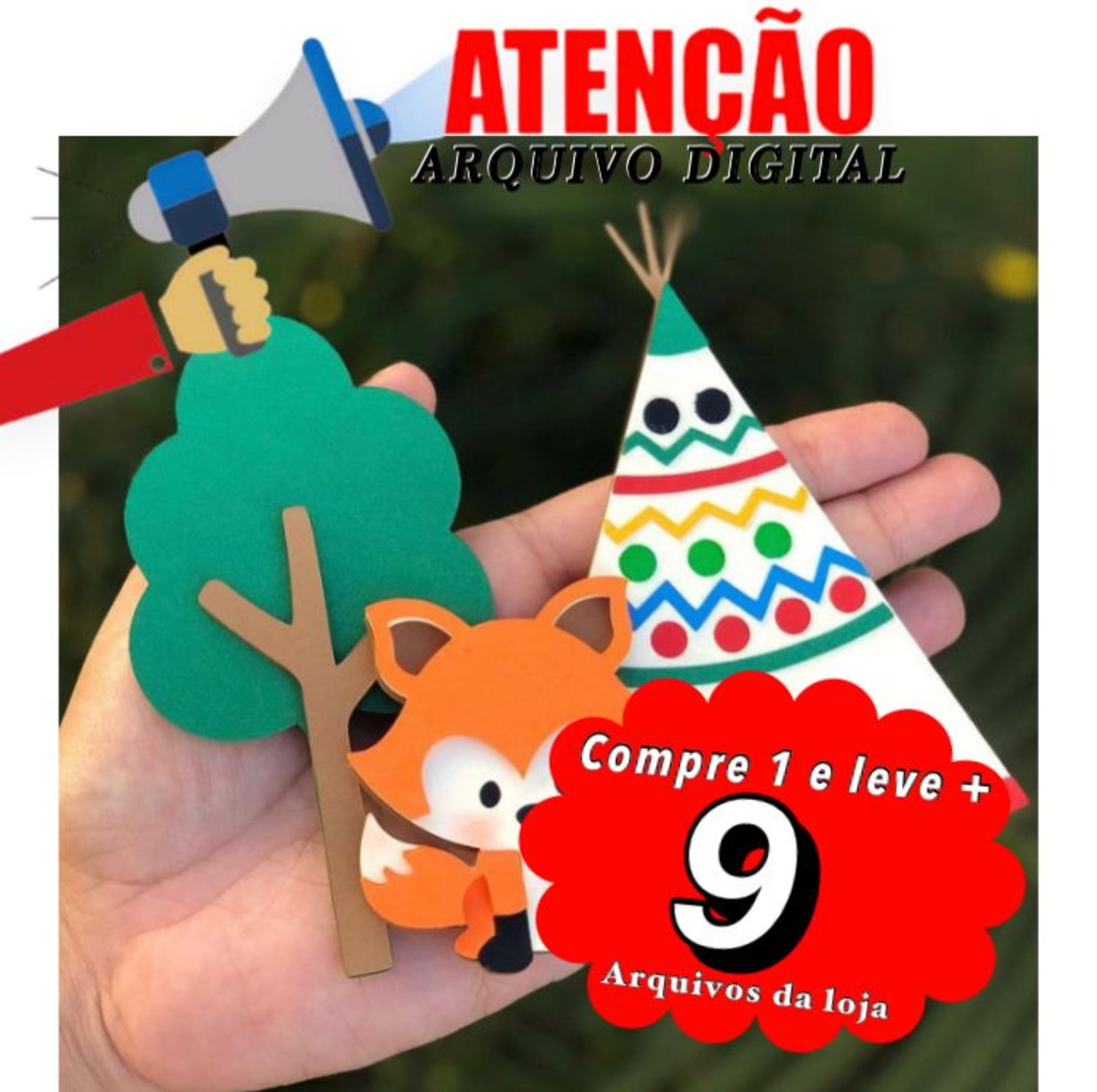 Arquivo de Corte Topo de Bolo - Raposinha 001 (camadas)