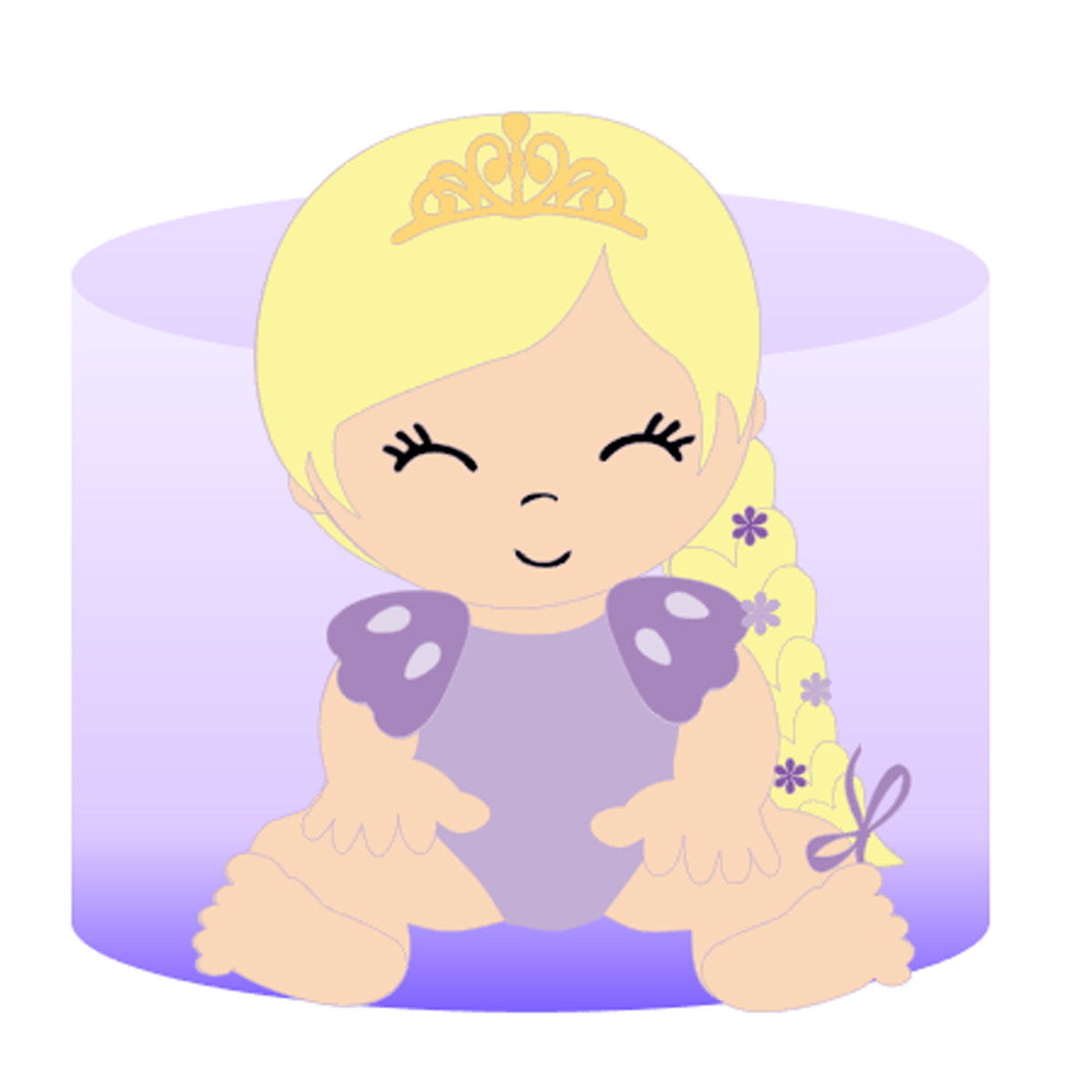 Arquivo de Corte: Topo de Bolo Rapunzel Cute 003