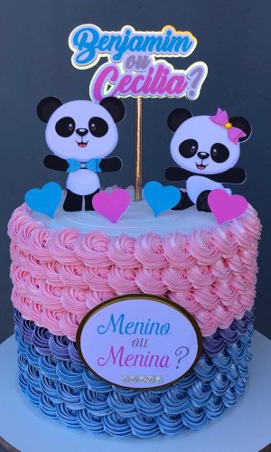 ARQUIVO DE CORTE Topo de Bolo - Revelação Panda