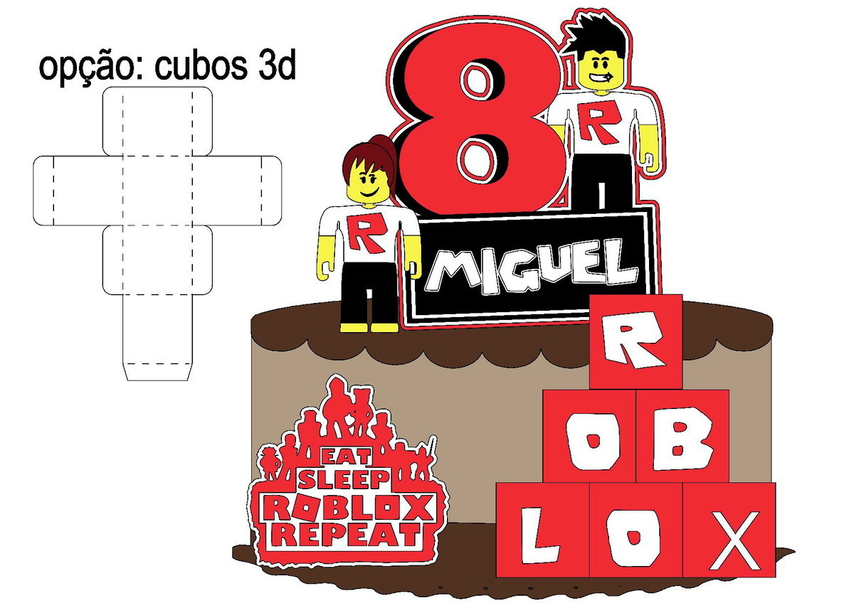 Arquivo de Corte Topo de Bolo Roblox Cubo
