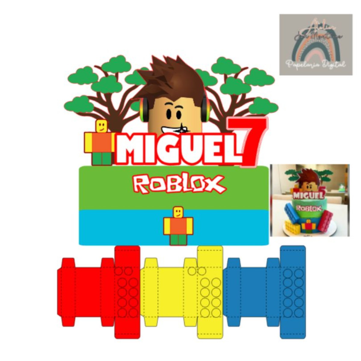 Arquivo de Corte Topo de Bolo Roblox em Camadas