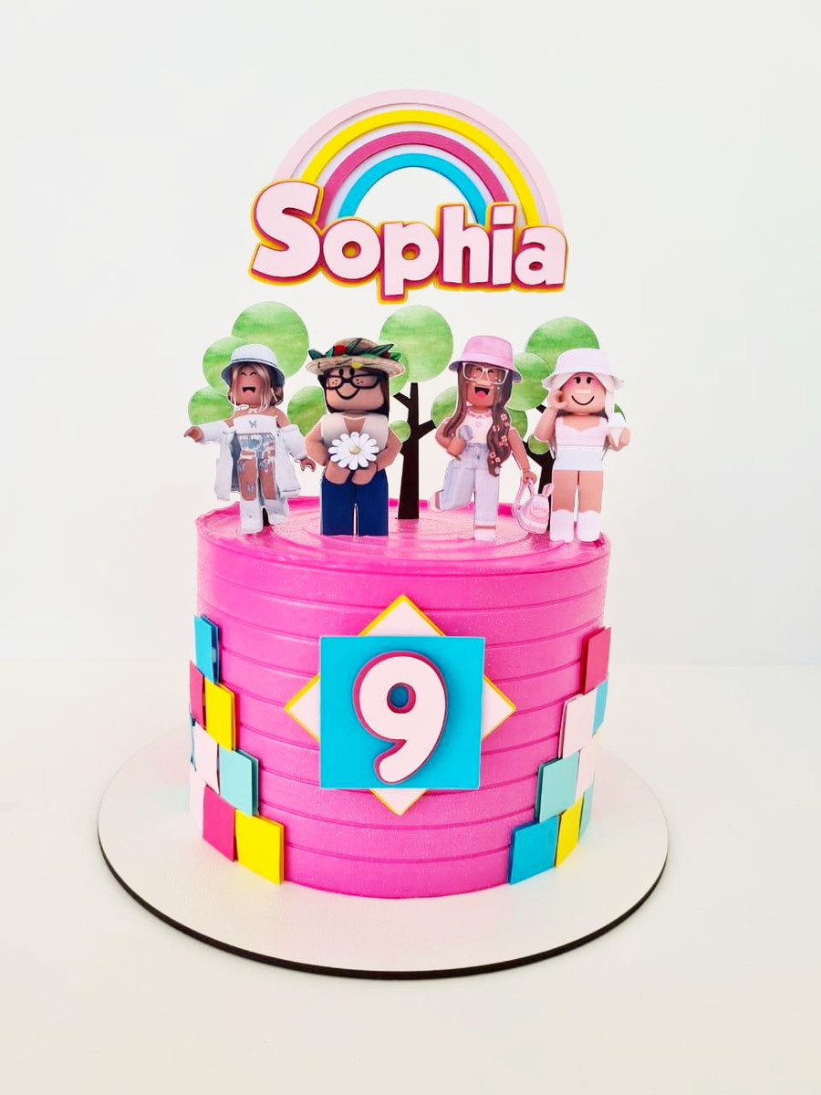 Arquivo De Corte Topo De Bolo Roblox Menina -001