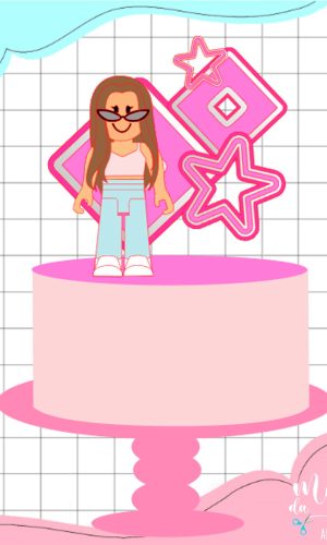 Arquivo de Corte: Topo de Bolo Roblox Menina 003
