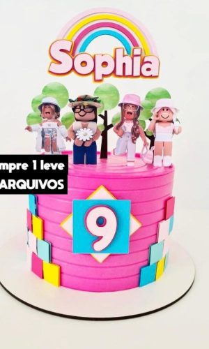 Arquivo de Corte- Topo de Bolo Roblox Menina Studio