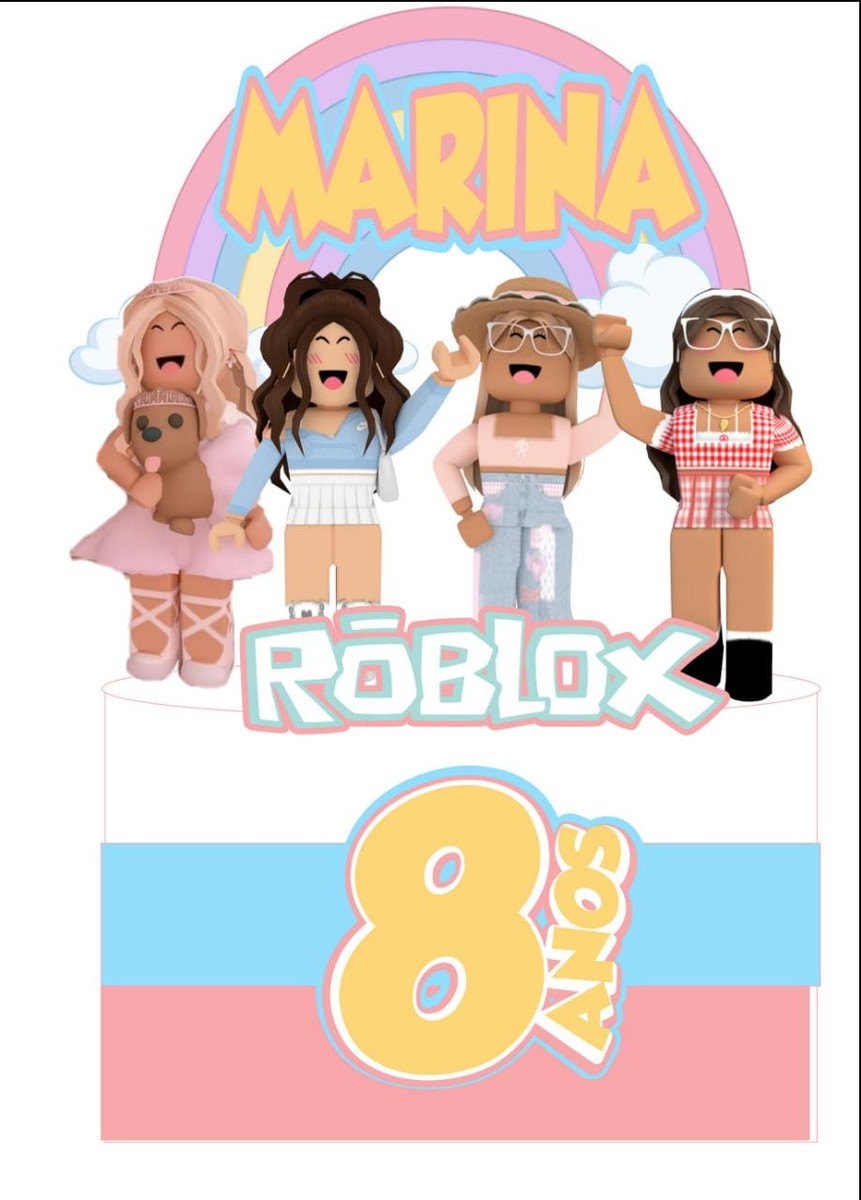Arquivo de Corte Topo de Bolo Roblox Meninas 01