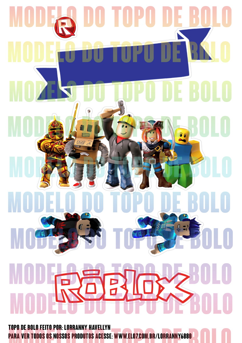 Arquivo de corte Topo de Bolo Roblox Menino #1 PDF/JPG - Imagem 3
