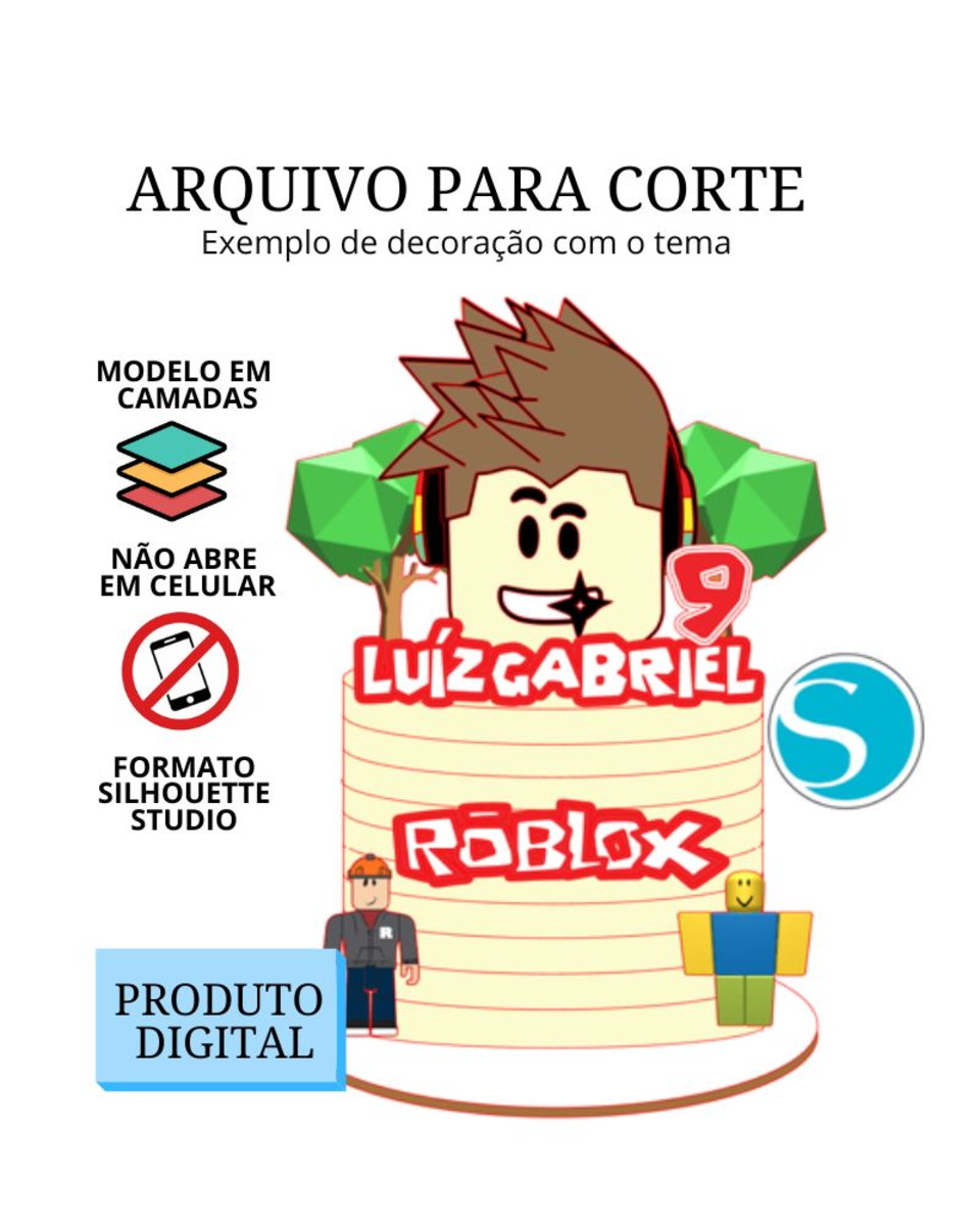 Arquivo de Corte Topo de Bolo - Roblox Menino