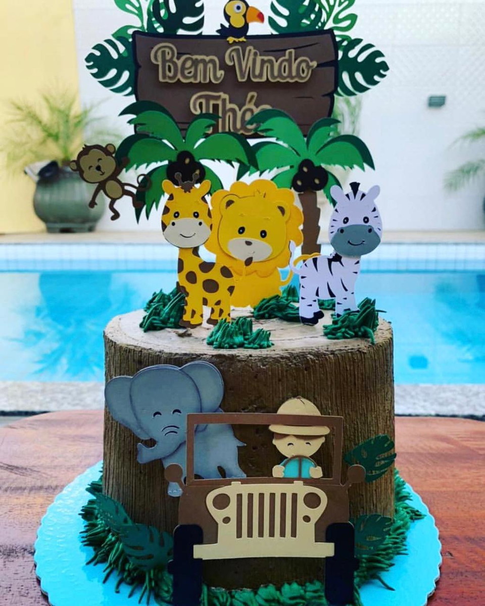 Arquivo de Corte Topo de Bolo - Safari Camadas - 001 - Imagem 2