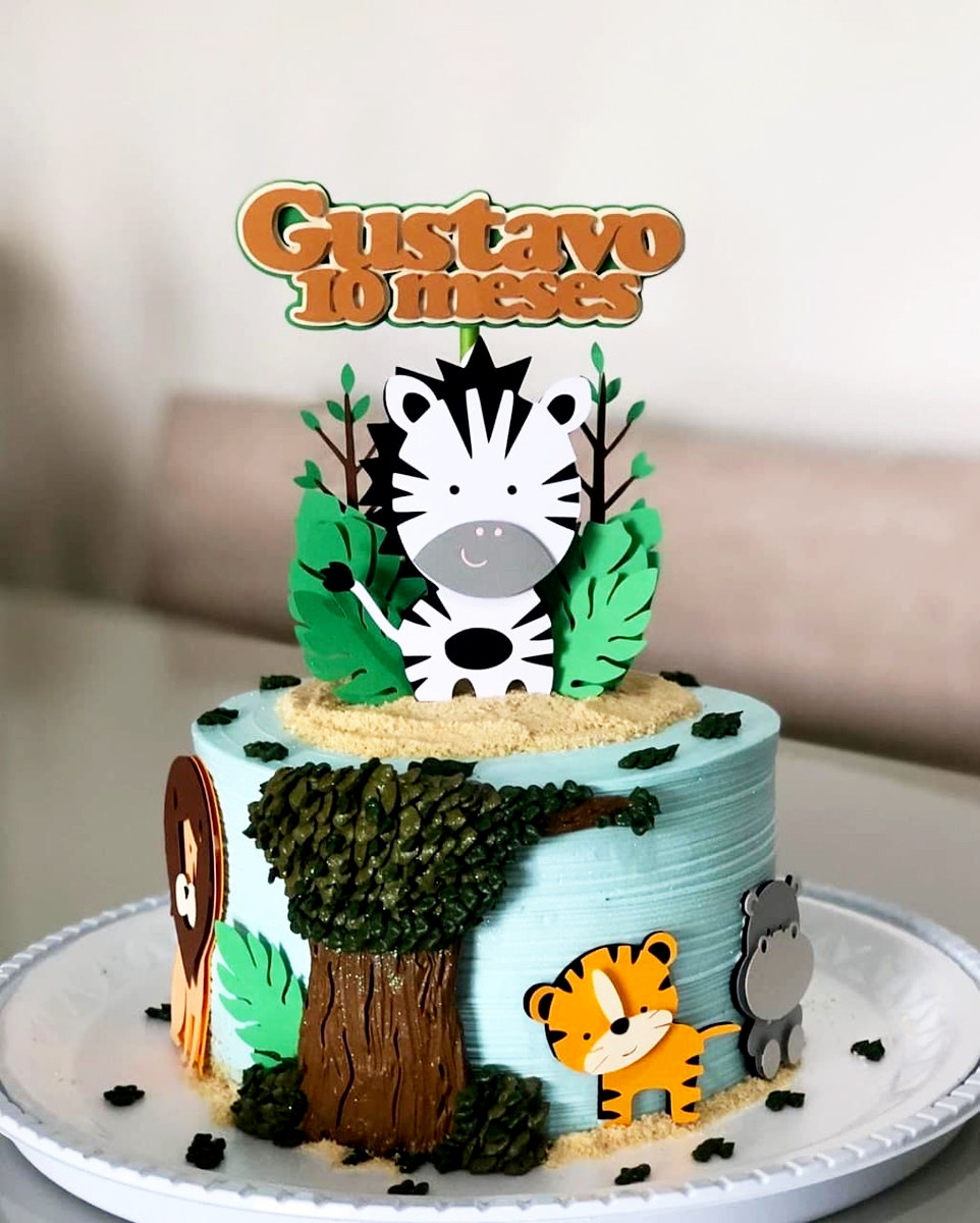 Studio/pdf Arquivo de Corte Topo de Bolo Safari Zebra -016 - Imagem 2