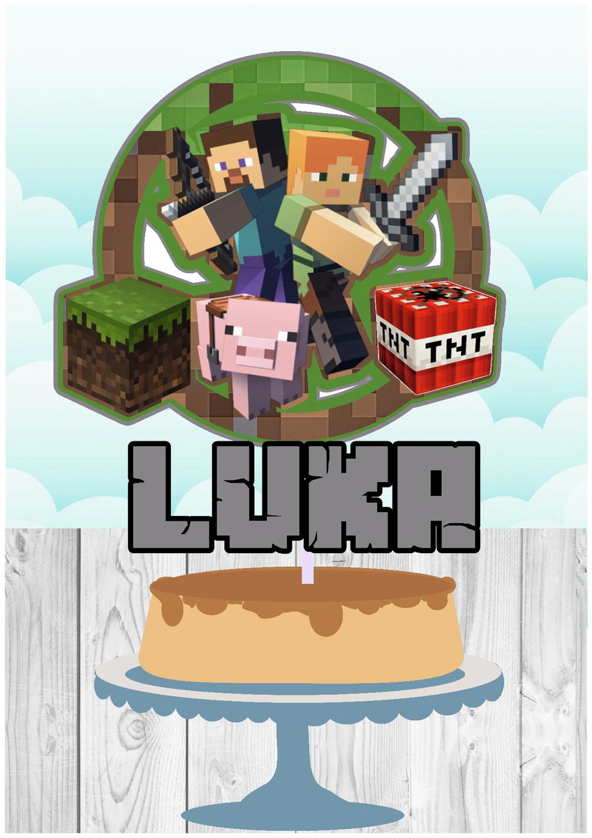 Arquivo de corte topo de bolo shaker Minecraft 001