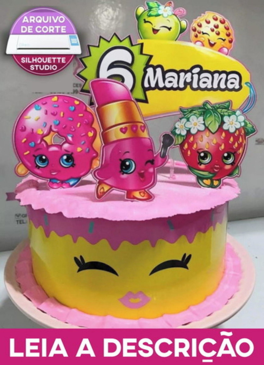 Arquivo de Corte Topo de Bolo Shopkins Studio