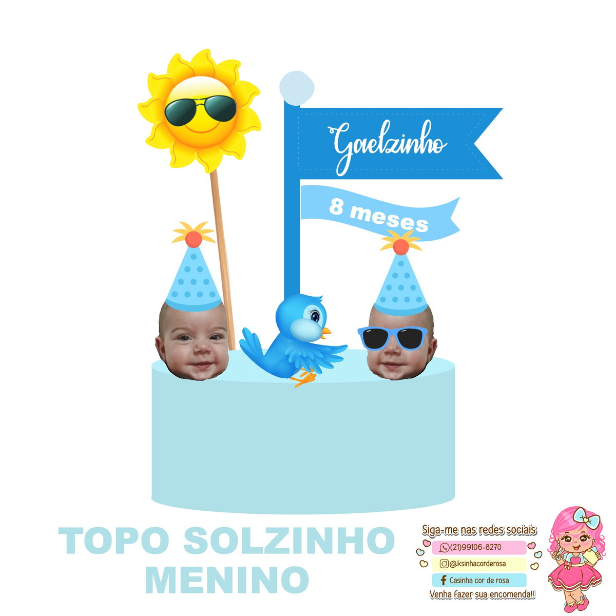 Arquivo de Corte Topo de Bolo Solzinho Menino Verão