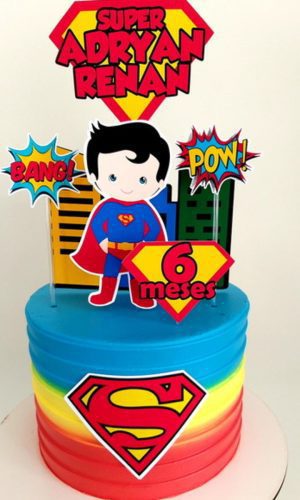 Arquivo de Corte Topo de Bolo Super Man Cute -003