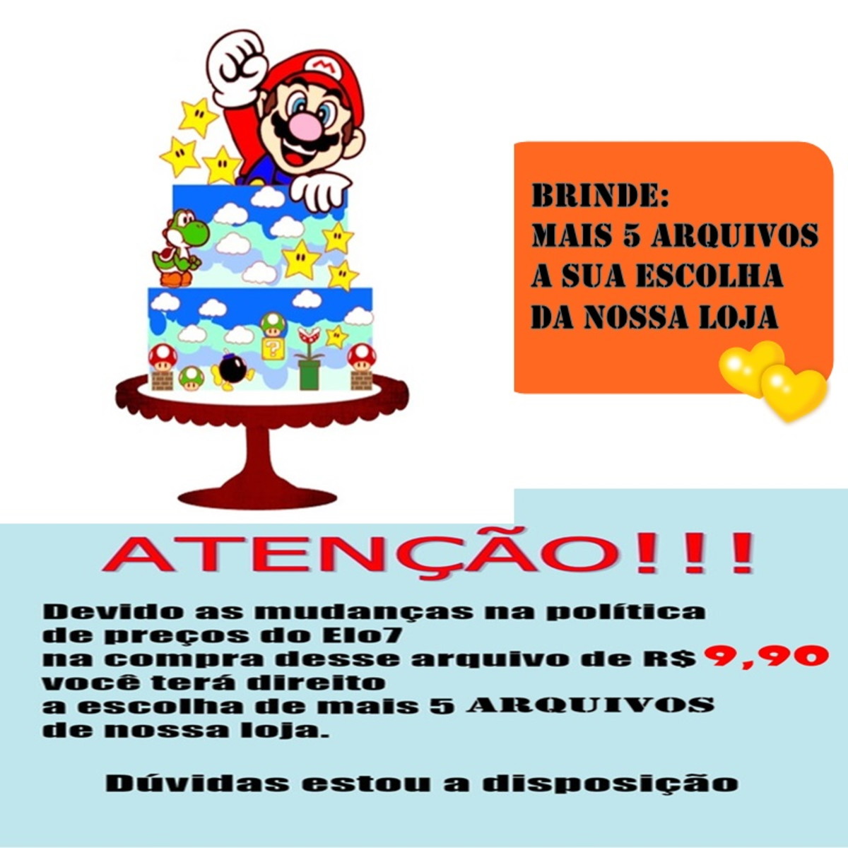 Arquivo de Corte Topo de Bolo Super Mario / Camadas - Imagem 3