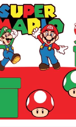 Arquivo de Corte Topo de Bolo Super Mário em Camadas