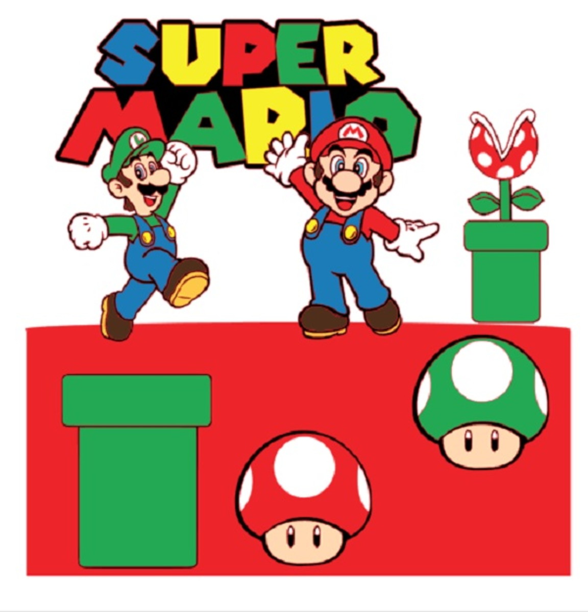Arquivo de Corte Topo de Bolo Super Mário em Camadas