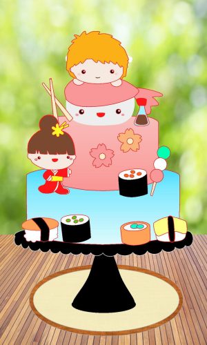 Arquivo de Corte Topo de Bolo Sushi Cute