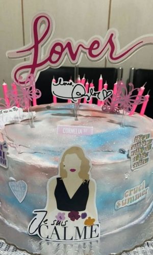 [arquivo de Corte] Topo de Bolo Taylor Swift Lover 3 Camadas