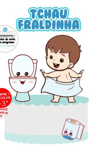 Arquivo de Corte Tópo de Bolo Tchau Fraldinha Menino