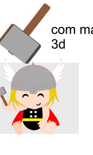 Arquivo de Corte Topo de Bolo Thor Cute