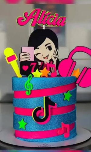 Arquivo de Corte Topo de Bolo Tik Tok em Camadas 1514